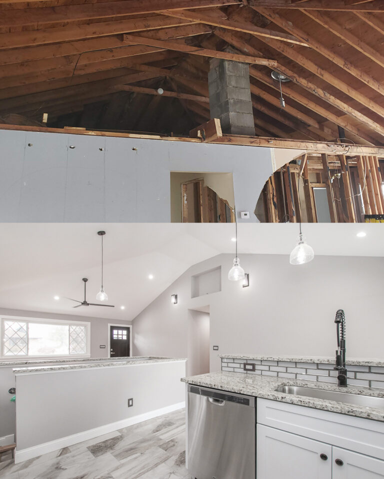 Home Renovation Project Before & After | Interior Vaulted Ceiling | The Azzam Group at RE/MAX Haven Realty