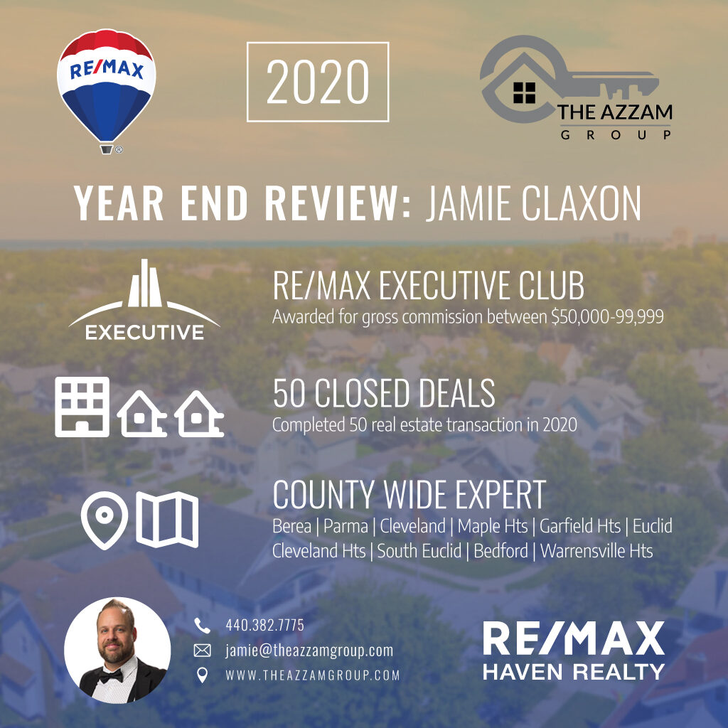 Jamie Claxon: 2020 Review | Cleveland Real Estate Agent | The Azzam Group at RE/MAX Haven Realty