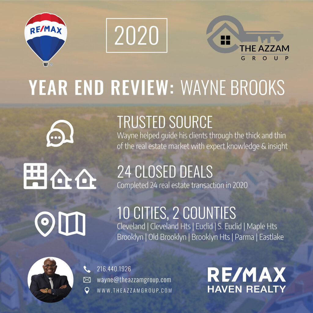 Wayne Brooks: 2020 Review | Cleveland Real Estate Agent | The Azzam Group at RE/MAX Haven Realty